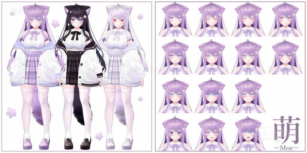 MMD&模型VRChat模型推荐:《萌》含丰富BlendShape与动画支持,兼容Index控制器20250722180227426 mmd 2 1024x512.webp1 20250722180227426-mmd (2)